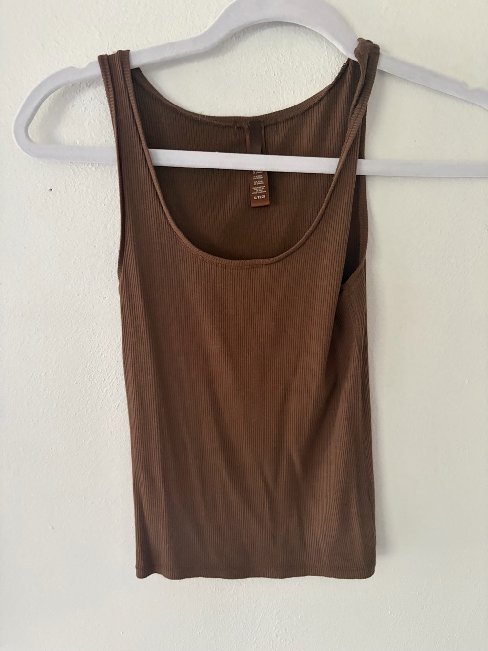 Skims Brown cotton Ribbed Tank Top size small